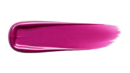 Magenta lipstick smear isolated PNG on transparent background, vibrant cosmetic swatch for beauty and makeup design projects