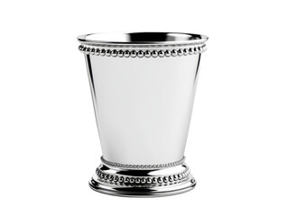 Elegant silver cup with decorative rim and base