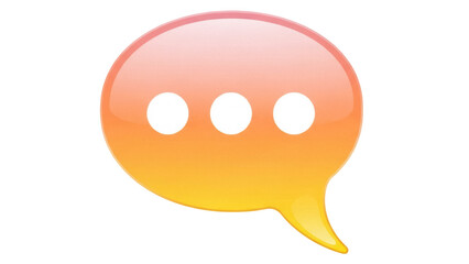 Orange speech bubble PNG isolated on transparent background, thinking cloud graphic for communication and social media use