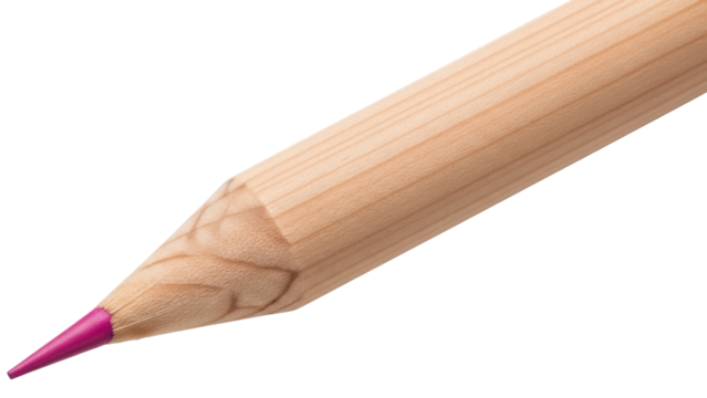 Magenta colored pencil PNG isolated on transparent background, drawing and writing tool for creative projects and school supplies - Powered by Adobe