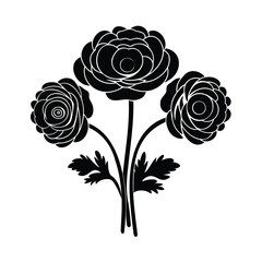 Elegant Floral Design With Ranunculus Blooms And Botanical Elements