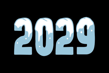2029 Happy new year. Design template for new year celebration. 2029 calendar. Year 2029 celebration greeting background template