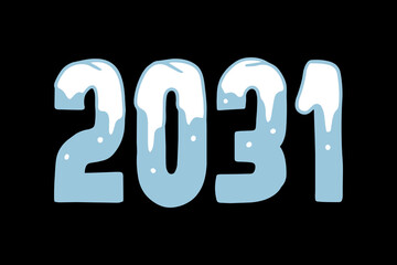 Happy new year 2031. Typography logo 2031 vision, 2031 New Year banner