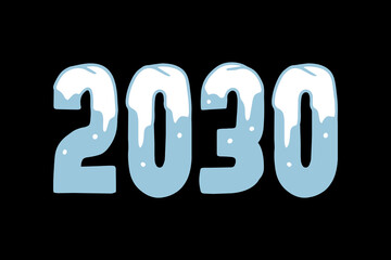 2030 Happy New Year on red background, 2030 text design, vector illustration, 2030 number design, Creative design for Greeting