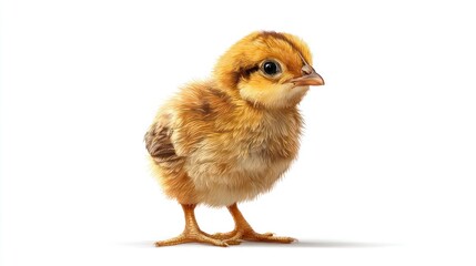 Obraz premium Close up of a young chick isolated on white background for design