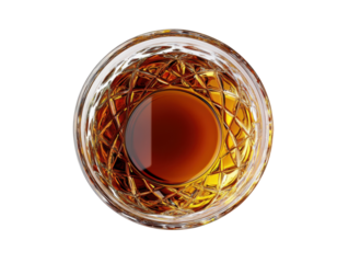 Luxurious whiskey in elegant crystal glass on black