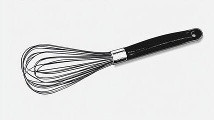 Close up of a kitchen whisk on a white background culinary equipment concept