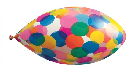 Colorful balloon with polka dots isolated on white background for celebration