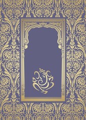 Ganesha, wedding card, royal Rajasthan, India	