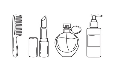 set of cosmetic bottles