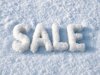 Winter sale promotion discounted seasonal items in snowy landscape setting engaging viewpoint