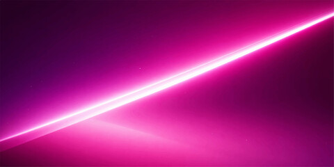 Fototapeta premium Bright pink light beam on dark purple background
