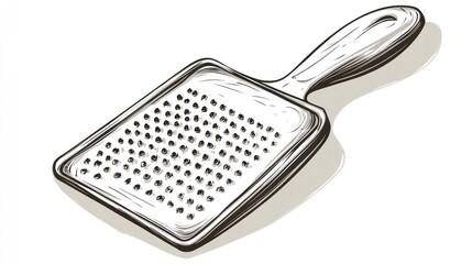Illustrated grater on white background for culinary and kitchen concepts