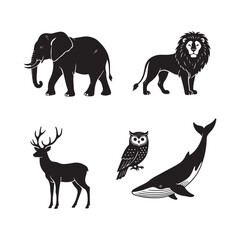 set of animals silhouettes