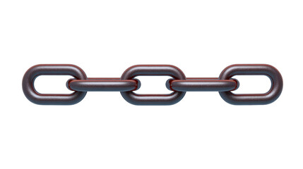Obraz premium Metal chain link strong steel connection industrial equipment isolated on transparency background durable secure heavy realistic horizontal closeup