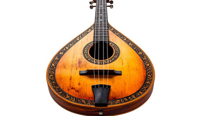 Acoustic guitar isolated on transparent background, high-quality PNG with detailed wooden body and strings, perfect for music designs, instrument visuals, and educational content.
