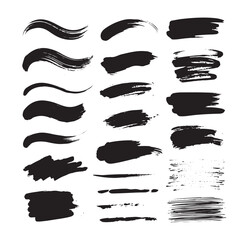 set of hand drawn ink splashes