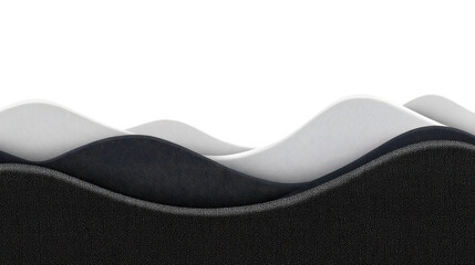 Abstract black and white wave pattern, smooth flowing lines, modern minimal design, layered texture, calm and serene visual, suitable for backgrounds and creative projects