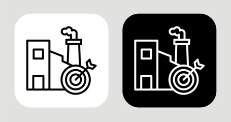 Industry Focus Icon In Black and White Line Style