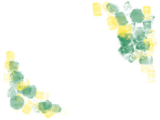 緑と黄色の菜の花のようなのフレーム素材