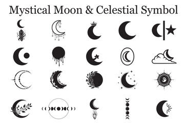 Fototapeta premium Mystical Moon & Celestial Symbol
