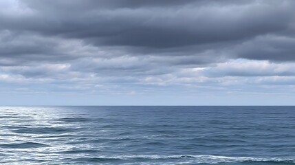 Ocean waves gently lapping coastal horizon nature scene tranquil environment wide view serenity