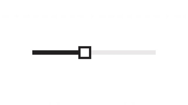 Minimal monochrome progress slider animation with square handle moving across clean interface