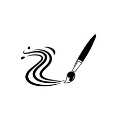 Brush creating artistic stroke