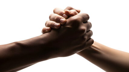 Two hands clasped together, symbolizing unity and partnership