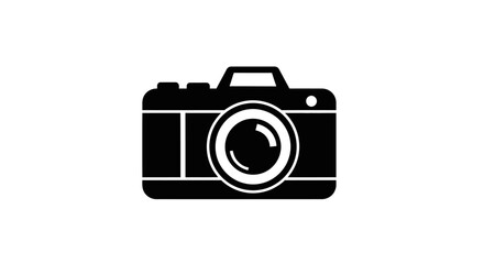 Fototapeta premium Black and white camera icon device.