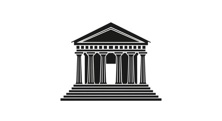 Fototapeta premium Black and white building with columns.