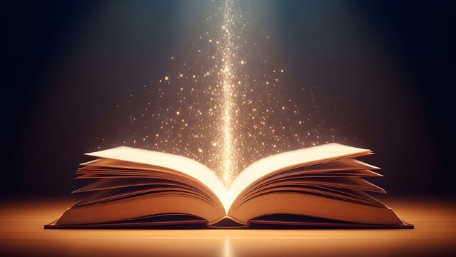 Ancient book radiates divine light and mystical energy