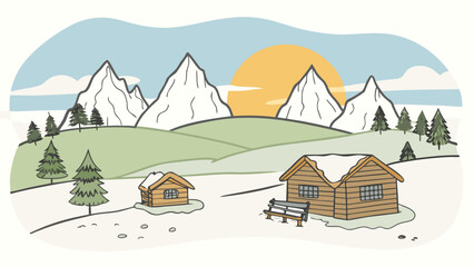 winter landscape in the mountains