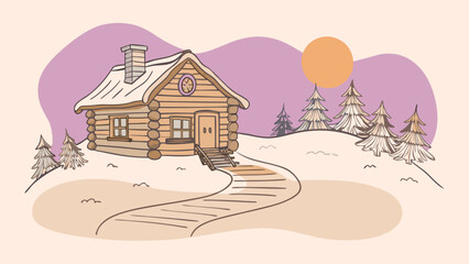 vector illustration of a village