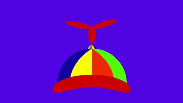 Propeller hat animation on chroma key 