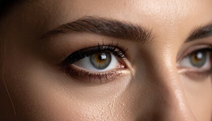 Fototapeta premium Close-up of a Womans Eyes with Natural Makeup.
