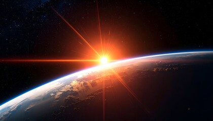 Sunrise over Earth - A breathtaking view from space.