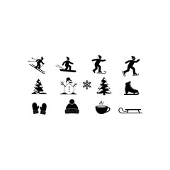 Obraz premium Winter sports and activities isolated on transparent background