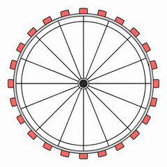 Obraz premium Circular wheel diagram with task segment ring outline clean structure minimal rotation concept