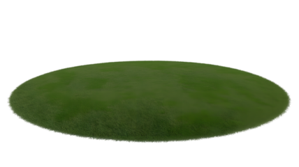 green grass oval shape . Isolated on transparent background, png