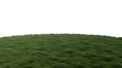 Green grassy hill against a bright sky . Isolated on transparent background, png