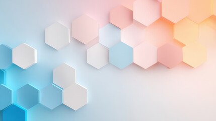 Geometric Hexagonal Shapes on Soft Gradient Background for Modern Design