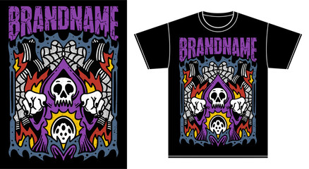 tshirt illustration design metal band merchandise witches