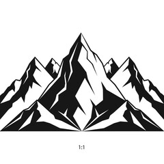 Bold mountain peak silhouette for adventure logos and outdoor brand designs, perfect for travel and nature themes, evoking strength and resilience in branding © rohmat