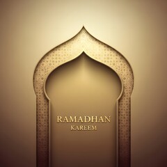 Golden Arch Celebrating Ramadhan with Intricate Details and Ornate Design