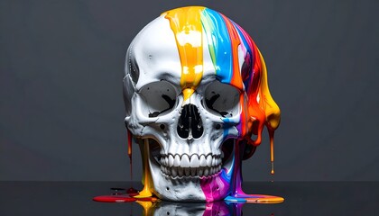 Skull Art - A Vibrant Display of Color and Mortality.
