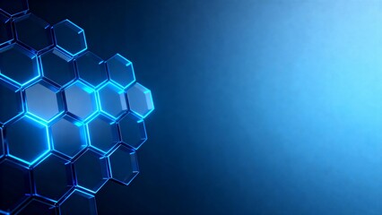 Blue glowing hexagonal pattern on dark background