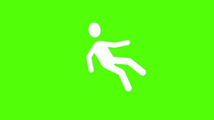 Stick Figure Falling: A minimalist illustration captures the dynamic moment of a stick figure in freefall against a vivid green backdrop, adding a touch of humor or drama.