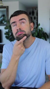 Thoughtful looking man with a doubt 