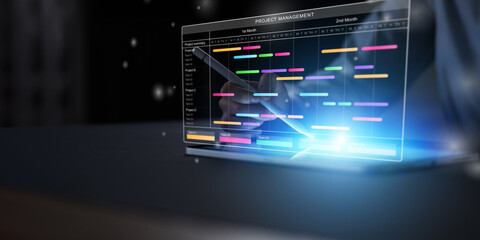 Project Management Timeline Interface with Interactive Task Planning.